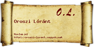 Oroszi Lóránt névjegykártya