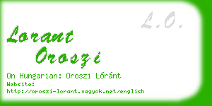 lorant oroszi business card