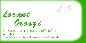 lorant oroszi business card